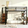 Flieks stapelbed 140x200 cm met boekenplanken, hoogslaper Productafbeelding-voorbeeld 2