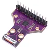 A close-up, angled view of a purple circuit board with electronic components and a row of black pins. Náhľad obrázku produktu