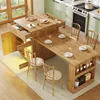 Îlot de cuisine Flieks avec table coulissante, armoire de Voir les images du produit 2