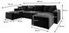 Wohnlandschaft U form Cord NOEMI 145x300 cm, Ecksofa U form Produktbild-Vorschau 7