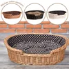 Hundekorb aus Weide oval mit einem Kissen 75X57 H19 CM Produktbild-Vorschau 7