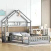 Sweiko 140 x 200cm Kinderbetten, Flachbetten, Hausbetten Produktbild-Vorschau 3