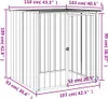 vidaXL Domček pre psa so strechou čierny 110x103x109 cm Náhľad obrázku produktu 5