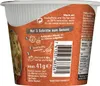 Side view of a single-serving food cup with nutritional information and preparation instructions. Produktbild-Vorschau