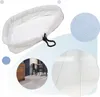 A collage showing a white microfiber mop cover, a close-up of the fabric texture, and images of clean tiled floors in a dining area and a hallway. Podgląd zdjęcia produktu