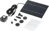 A solar-powered pump kit with its accessories and instructions laid out on a white background. Náhled obrázku produktu