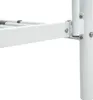 A close-up view of the metal frame of a white bunk bed, showing the connection points and screws. Produktbild-Vorschau