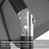 Close-up of a mechanism on an umbrella pole, with text describing its function. Produktbild-Vorschau