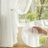 Easy Home Voile Vorhang mit Pompoms - Boho Chic Transparent Produktbild-Vorschau 1