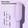 Lavendel-Haarglätterbürste mit Texteinblendung, die mehrstufige Temperatureinstellungsoptionen für verschiedene Haartypen zeigt Produktbild-Vorschau