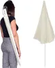 A woman carries a folded umbrella over her shoulder, with an unfolded umbrella shown separately. Voir les images du produit