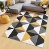 Tapis MAYA Moderne Noir Gris Jaune Chambre à coucher ÖKOTEX Voir les images du produit 1