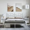vidaXL Posteľný rošt s čelom kovový biely 150x200 cm Náhľad obrázku produktu 4