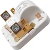 A close-up view of a white electrical component, likely a relay or starter device, with gold-colored metal contacts and visible screw fasteners. Text is printed on the white casing. Produktbild-Vorschau