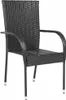 vidaXL Stapelbare Gartenstühle 2 Stk. Poly Rattan Schwarz Produktbild-Vorschau 2