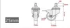 Technical drawing and dimensions of a caster wheel. Produktbild-Vorschau