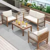 Loungeset Gartenmöbel Set 4-teilig aus Akazienholz & Produktbild-Vorschau 4
