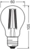 A diagram of a light bulb with dimensions indicated. Anteprima dell’immagine prodotto
