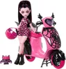 Monster High Draculaura z wampirzą hulajnogą i nietoperzem Podgląd zdjęcia produktu 2