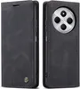Two views of a black flip phone case, one showing the front and the other showing the back with the camera module. Produktbild-Vorschau