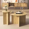 Merax table basse set de 2, plateau de table rond , 76x50 Voir les images du produit 3