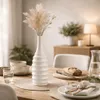 Blumenvase Keramik Blumen Vase weiß Tischdeko Blumenschale Produktbild-Vorschau 8