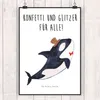 Mr. & Mrs. Panda Bild Orca Zylinder DIN A0 - Weiß - Produktbild-Vorschau 2