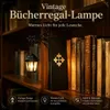 3er Vintage Buchstütze mit Laterne & warmem LED-Licht – Produktbild-Vorschau 2