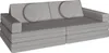 A gray modular sofa with two round cushions. Náhled obrázku produktu
