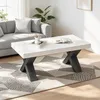 Merax salontafel met X-vormige poten, moderne salontafel Productafbeelding-voorbeeld 3