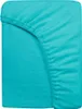 A close-up view of a turquoise fitted sheet. Náhled obrázku produktu