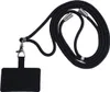 A black nylon lanyard with a phone holder attachment. Podgląd zdjęcia produktu