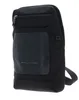 A black Piquadro man's shoulder bag is shown against a white background. Anteprima dell’immagine prodotto