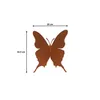 A brown butterfly decoration with dimensions indicated. Produktbild-Vorschau