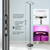 A floor lamp with various features highlighted through text and diagrams. Produktbild-Vorschau