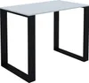 A product shot of a desk with a light gray top and black legs, isolated on a white background. Náhled obrázku produktu