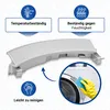 A product image showing a washing machine door handle with marketing icons and text. Produktbild-Vorschau