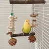 5ks Drevené vtáčie ihrisko Swing Chew Toy, prírodné drevo Náhľad obrázku produktu 3