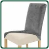 Stuhlhusse Stretch Grau - Samt - Universal - Esszimmer Produktbild-Vorschau 5