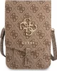 A brown Guess handbag with a repeating logo pattern and a gold Guess logo on the front. Podgląd zdjęcia produktu