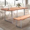 Tavolo da pranzo rettangolare da 180 cm in legno massello Anteprima dell’immagine prodotto 1
