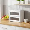 Relaxdays Bambusová chlebovka, 2 poschodia, priehľadné Náhľad obrázku produktu 5