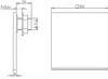 Technical drawing of a shower component with dimensions. Anteprima dell’immagine prodotto