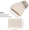 Damen Strickmütze Bommelmütze Loop Schal Set Warm Produktbild-Vorschau 6