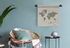 MuchoWow® Wandteppich Wandbehang Weltkarte - Elefant - Grau Produktbild-Vorschau 4