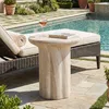 Moderner Beistelltisch Travertin-Optik – MgO Gartenhocker & Produktbild-Vorschau 2
