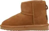 A side view of a single brown suede boot. Produktbild-Vorschau