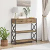 vidaXL Konsole Tisch Artisan-Eiche 75 x 28 x 75 cm Produktbild-Vorschau 2