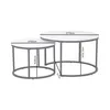 Two round nesting coffee tables with dimensions indicated. Náhľad obrázku produktu