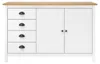 vidaXL Credenza Hill White 130x40x80 cm in legno di pino Anteprima dell’immagine prodotto 1